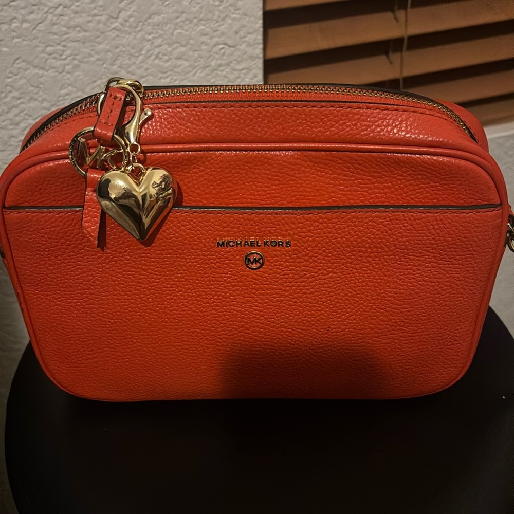 EUC Michael Kors Vibrant Orange Crossbody Bag